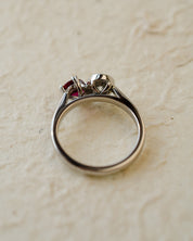 moi et toi diamond and ruby two stone ring