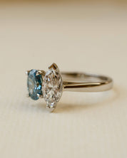 Toi et Moi Blue Diamond Engagement Ring