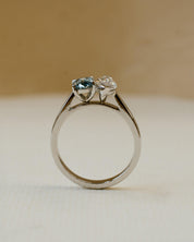 Toi et Moi Blue Diamond Engagement Ring