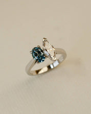 Toi et Moi Blue Diamond Engagement Ring