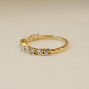 yellow gold marquise and round cut diamond wedding ring