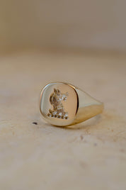 yellow gold seal engraved signet ring
