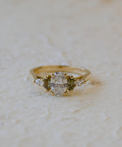 diamond and green sapphire engagement ring 