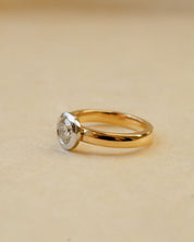 Platinum and Yellow Gold Bezel-Set Diamond Ring