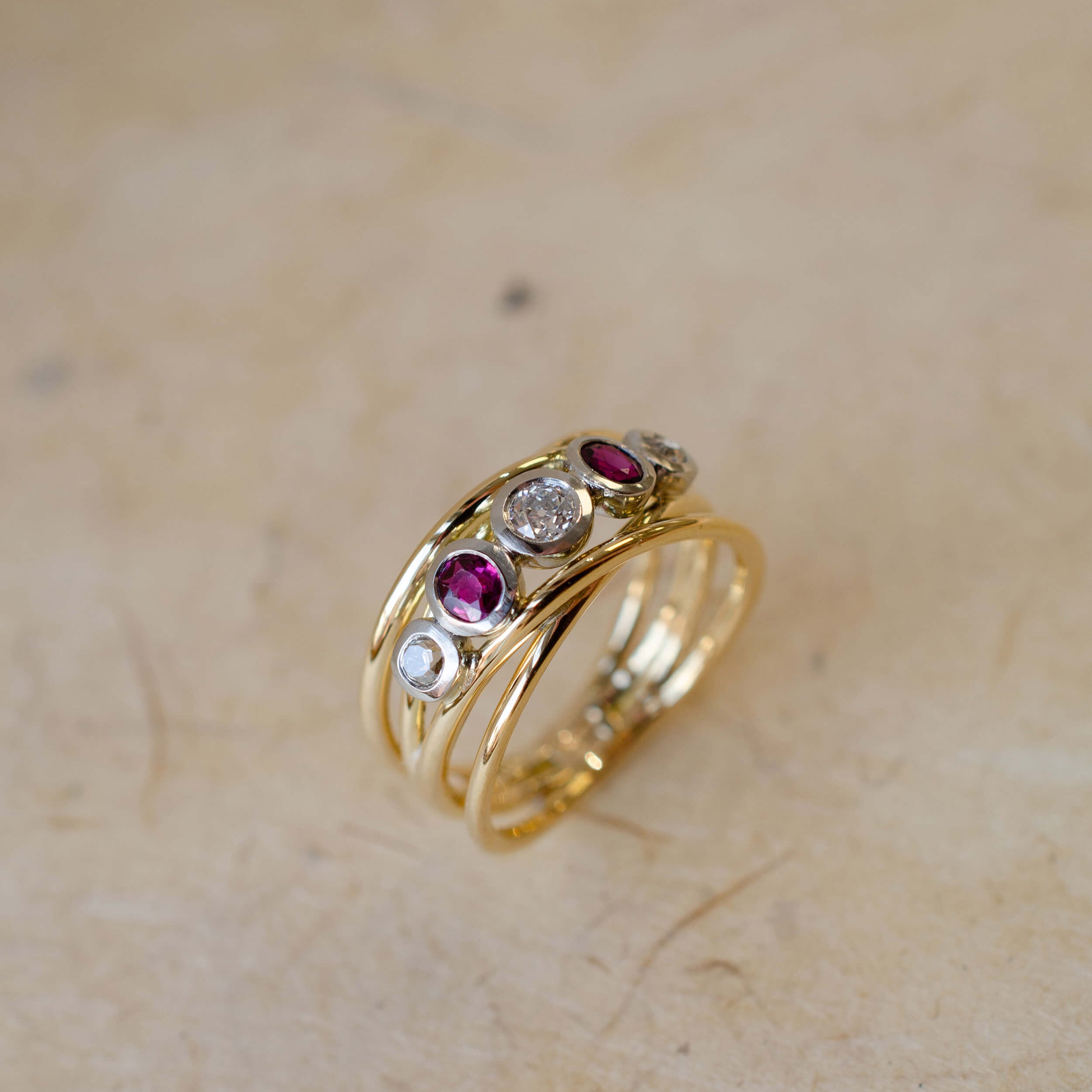 yellow-gold-platinum-diamond-ruby-five-stone-bubble-ring-Element-bespoke_jewellery-birmingham-1.jpg