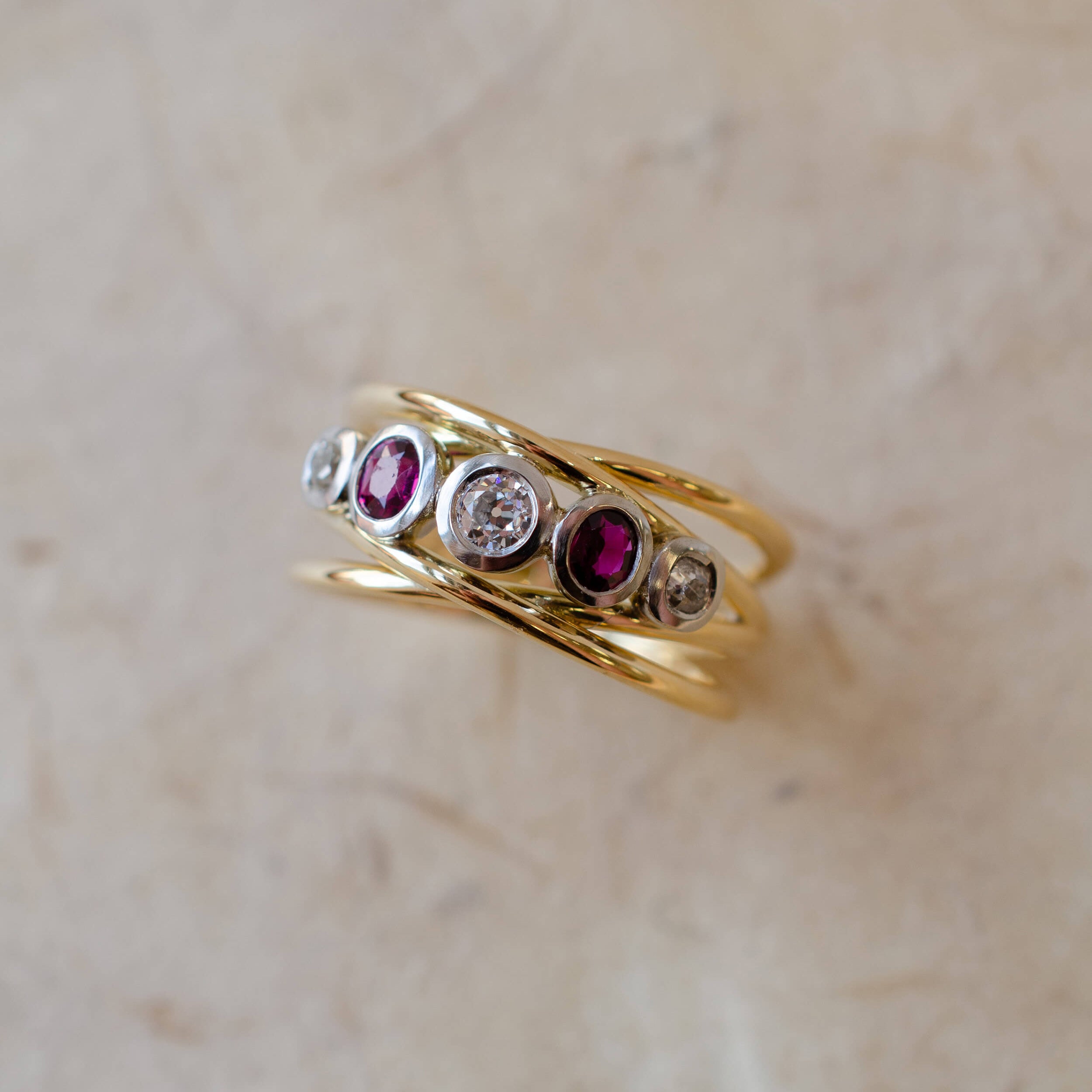 yellow-gold-platinum-diamond-ruby-five-stone-bubble-ring-Element-bespoke_jewellery-birmingham-2.jpg