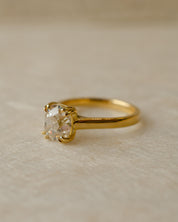 yellow gold ring with rose cut antique diamond