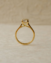 yellow gold solitaire engagement ring with rose cut diamond