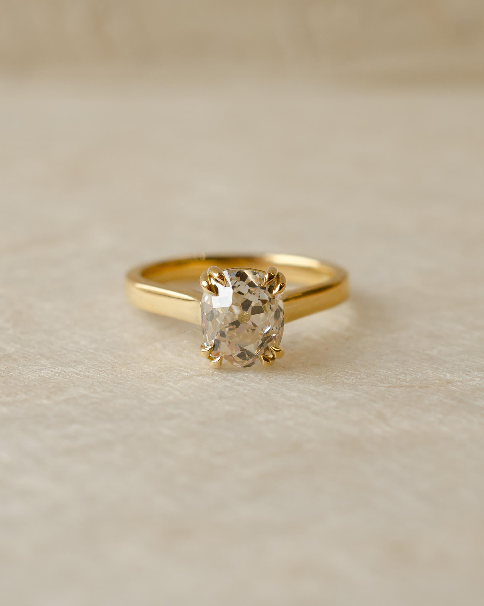 old cut diamond solitaire engagement ring