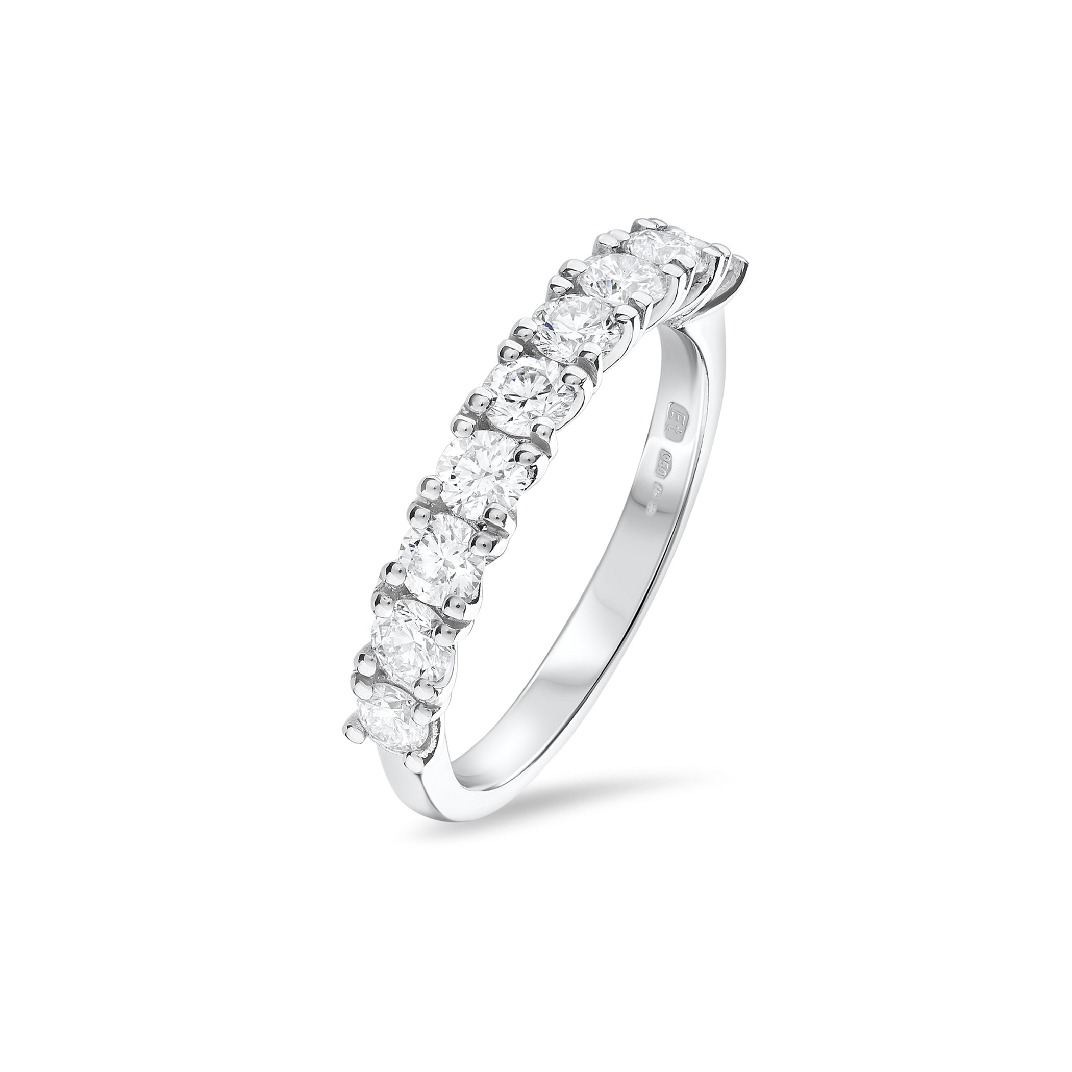 Diamond Claw Set Eternity Wedding Ring in Platinum