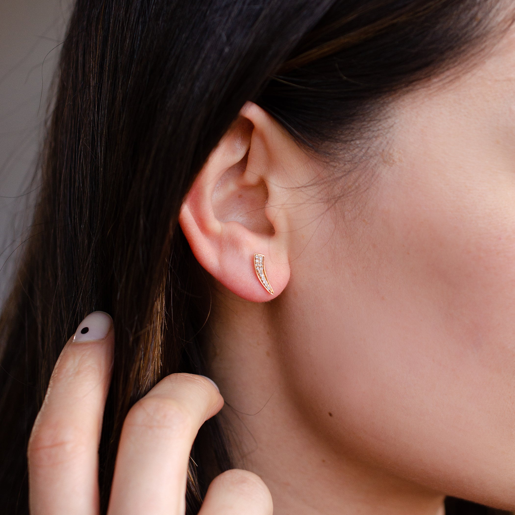 Diamond Set Stud Earrings in 18ct Rose Gold
