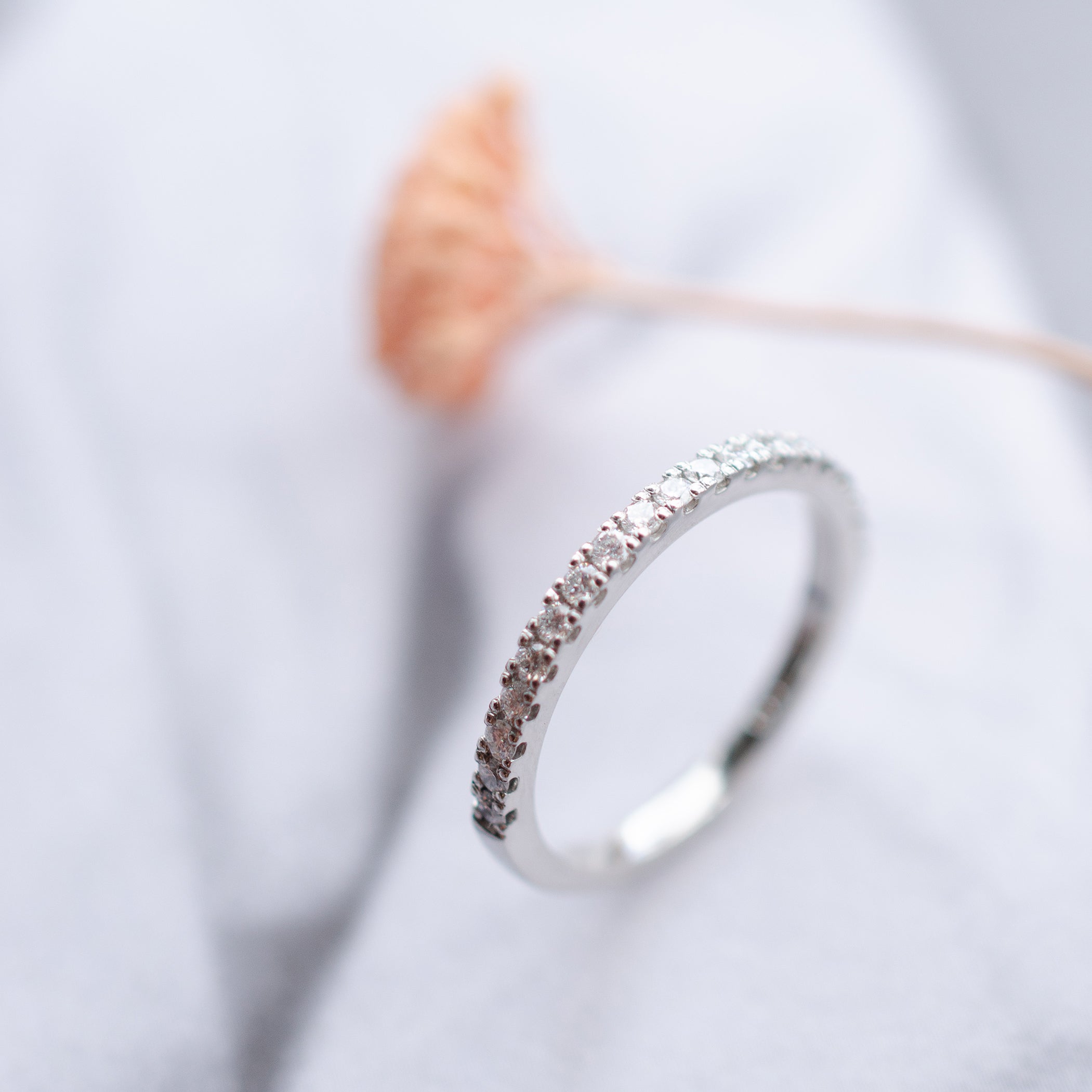 Micro Claw Set Diamond Eternity Wedding Ring