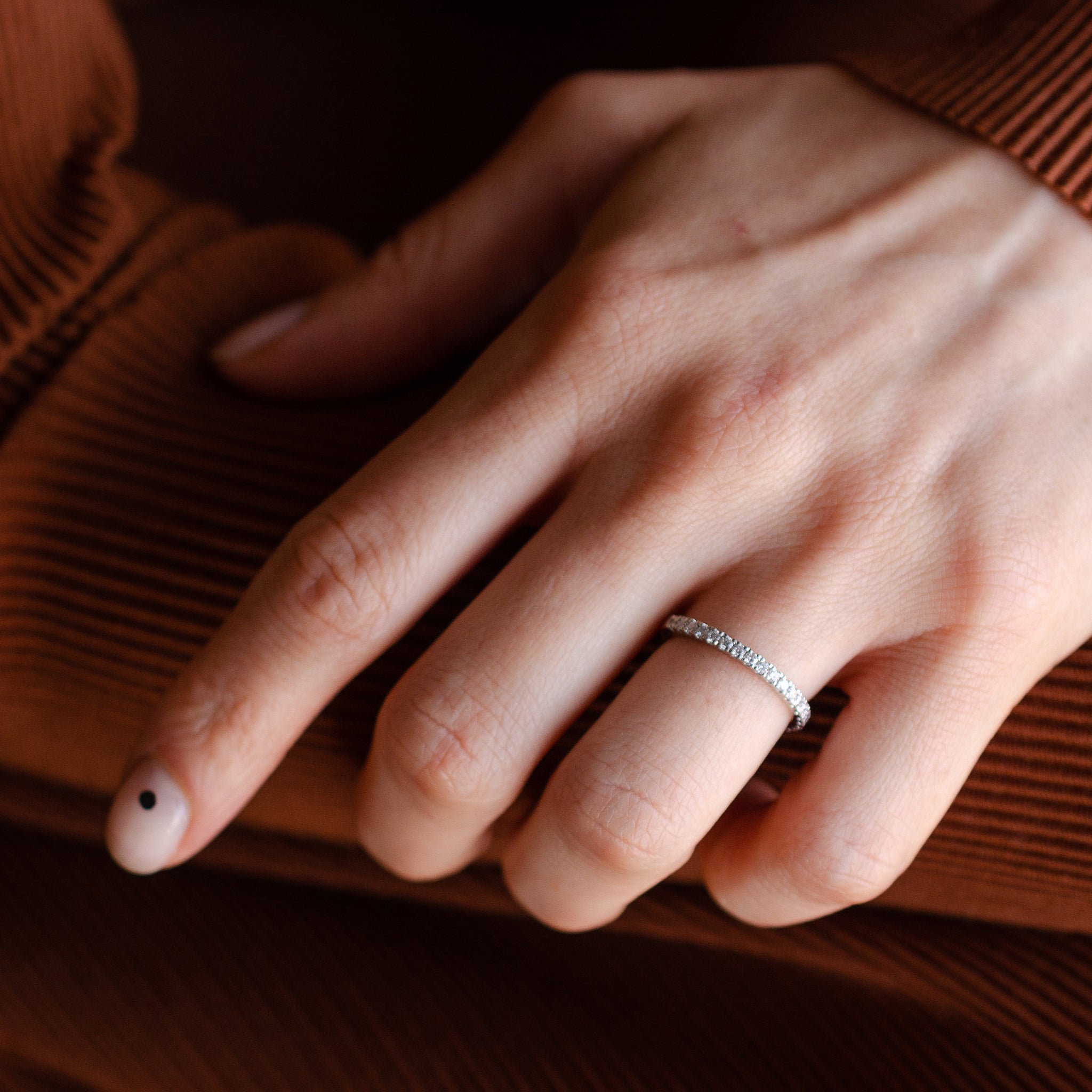 Micro Claw Set Diamond Eternity Wedding Ring