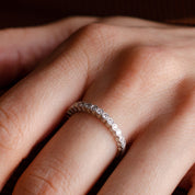 Milgrain Rub-over Set Diamond Eternity Wedding Ring