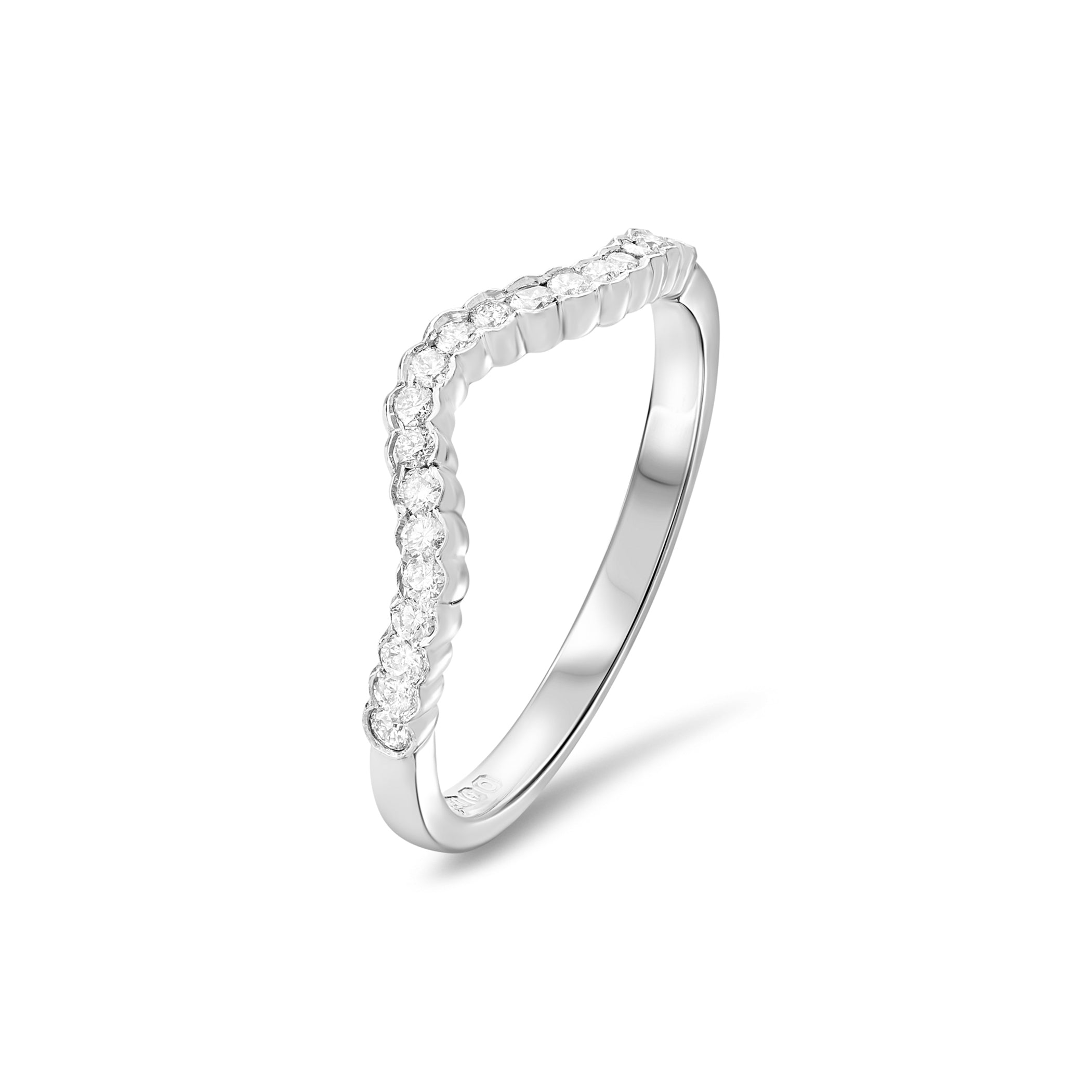 Fitted Diamond Rub-over Set Eternity Wedding Ring