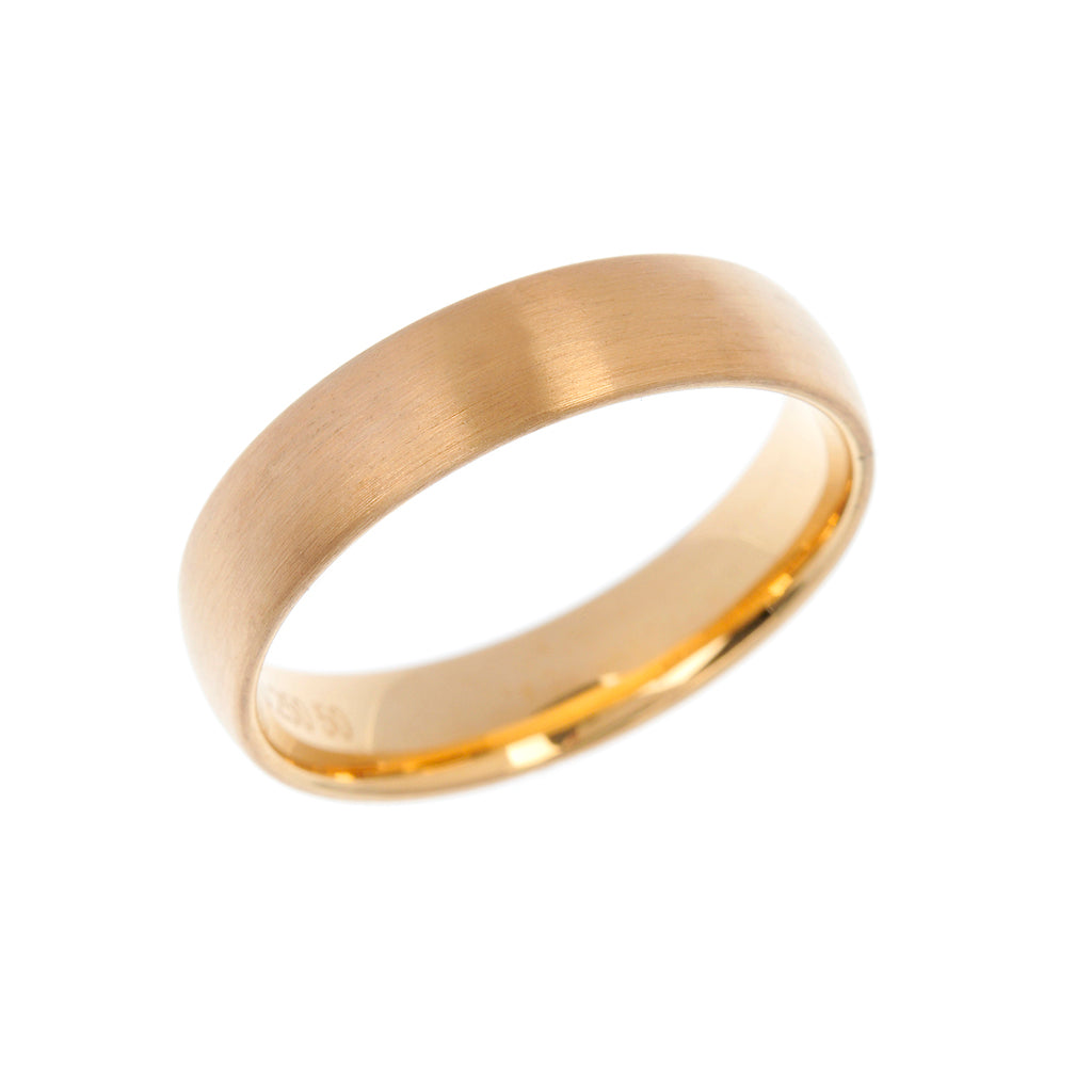 Court Shape Medium Weight Mens Wedding Ring 5mm