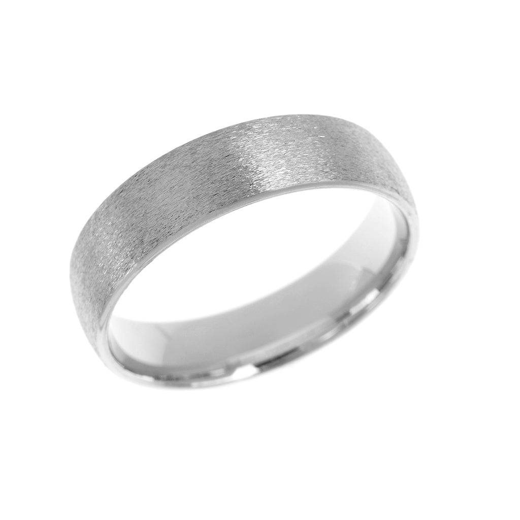Textured Court Shape Mens Wedding Ring 5mm