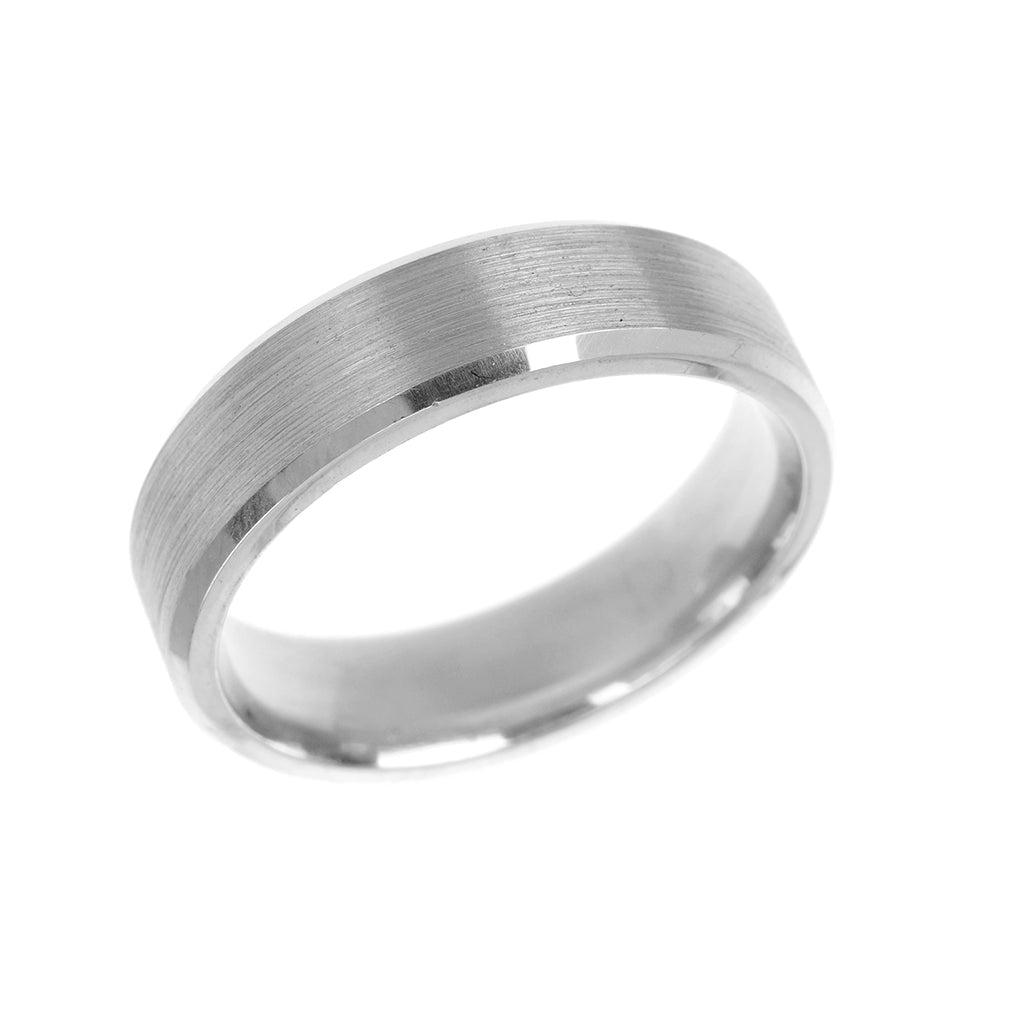 Bevelled Edge Heavy Weight Mens Wedding Ring 6mm