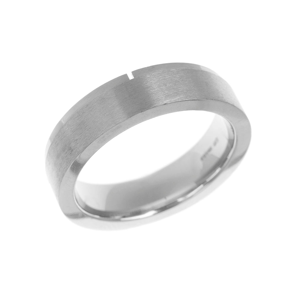 Diamond Cut Step Mens Wedding Ring 6mm