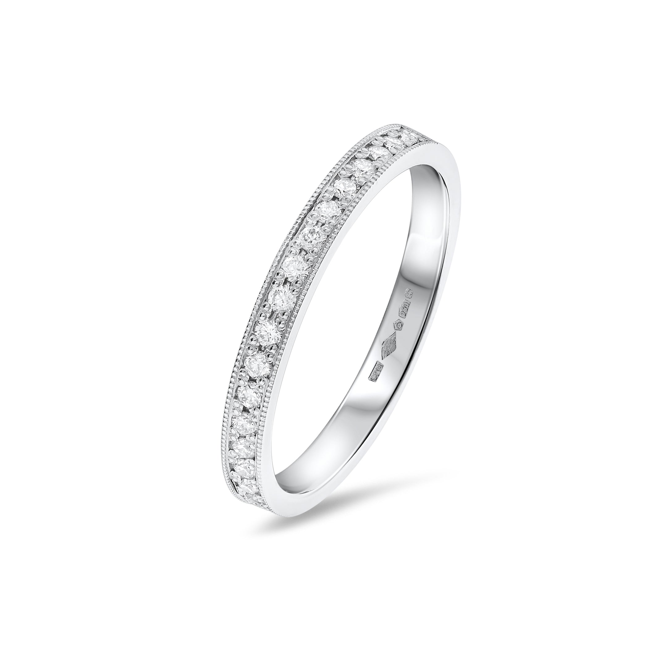 Milgrain Channel Set Diamond Eternity Wedding Ring