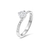 Round Brilliant Four Claw Twist Platinum Diamond Engagement Ring