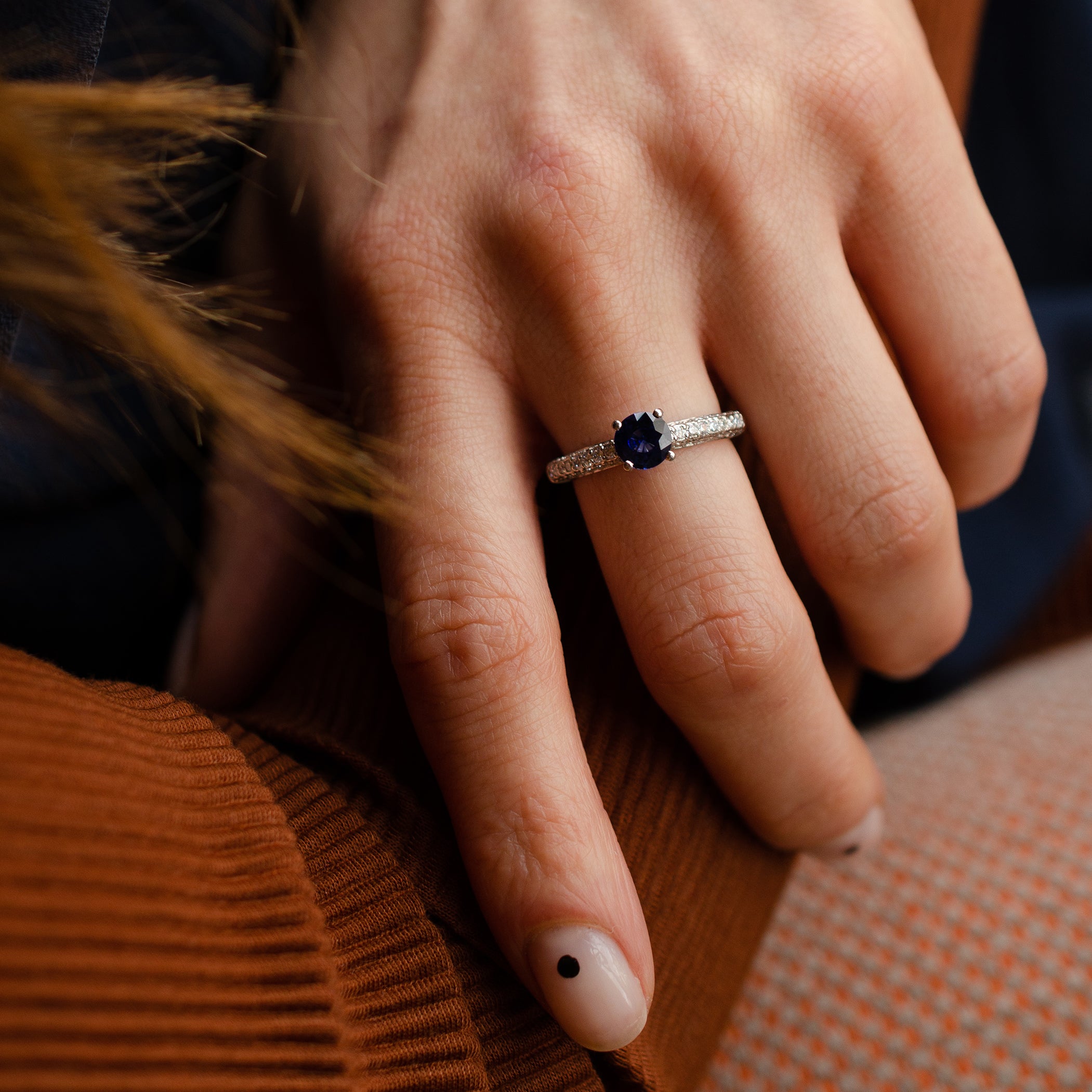 Midnight blue sapphire on sale ring