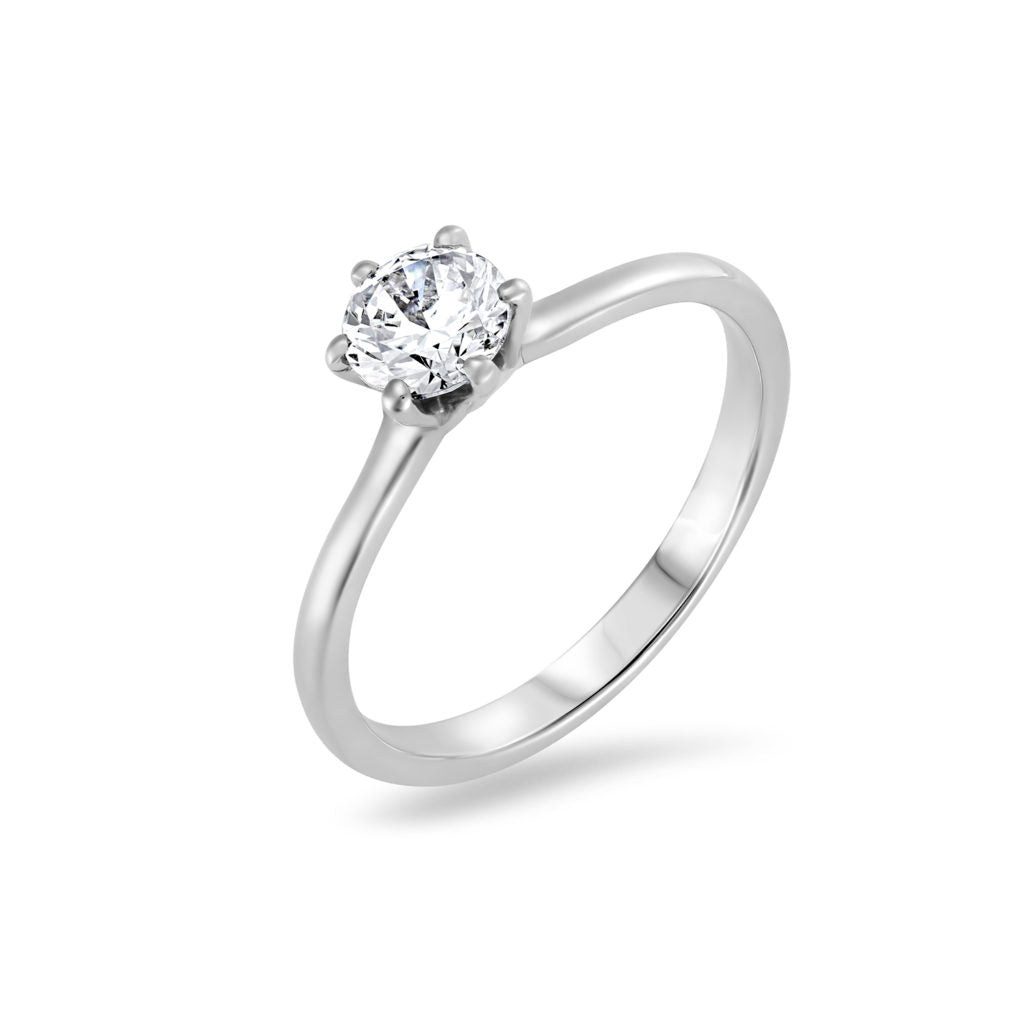 Six Claw Tulip Diamond Engagement Ring