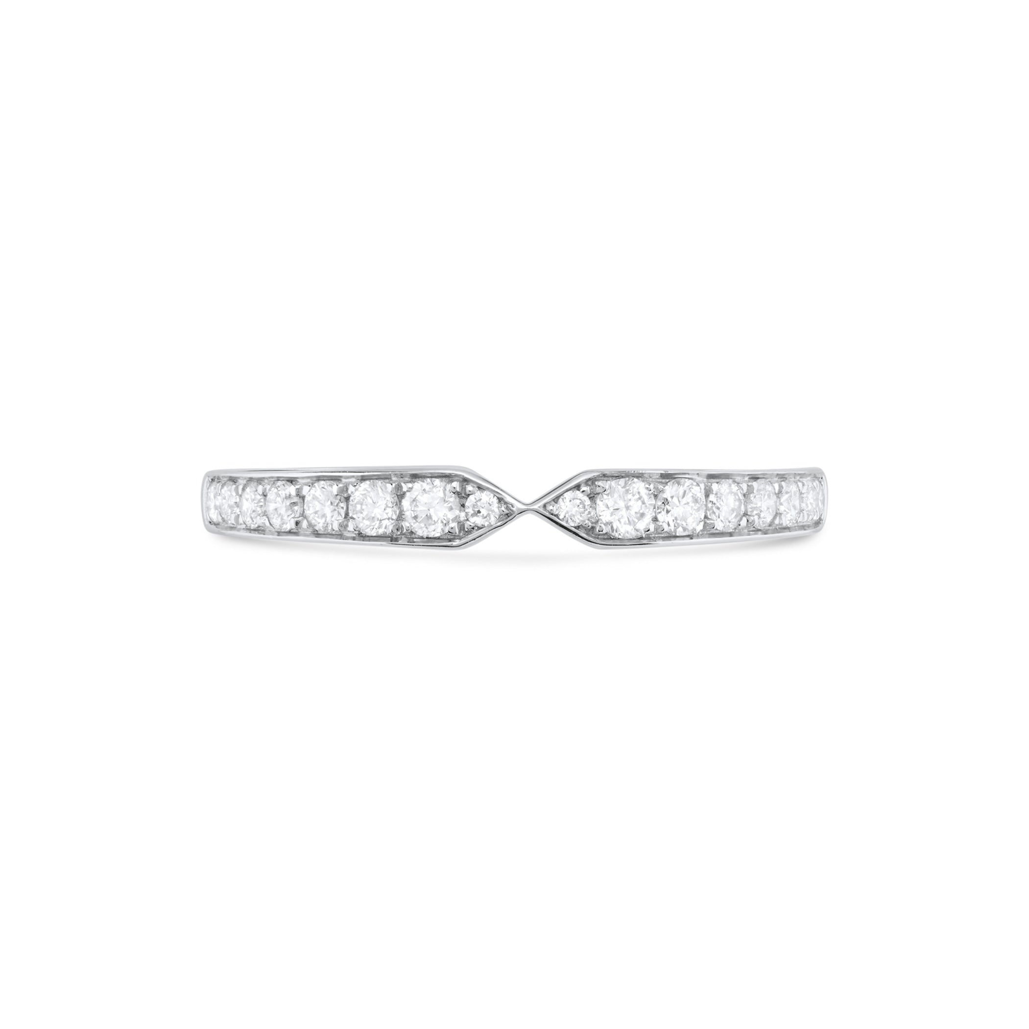 Diamond Set Fitted Eternity Wedding Ring 18ct White Gold