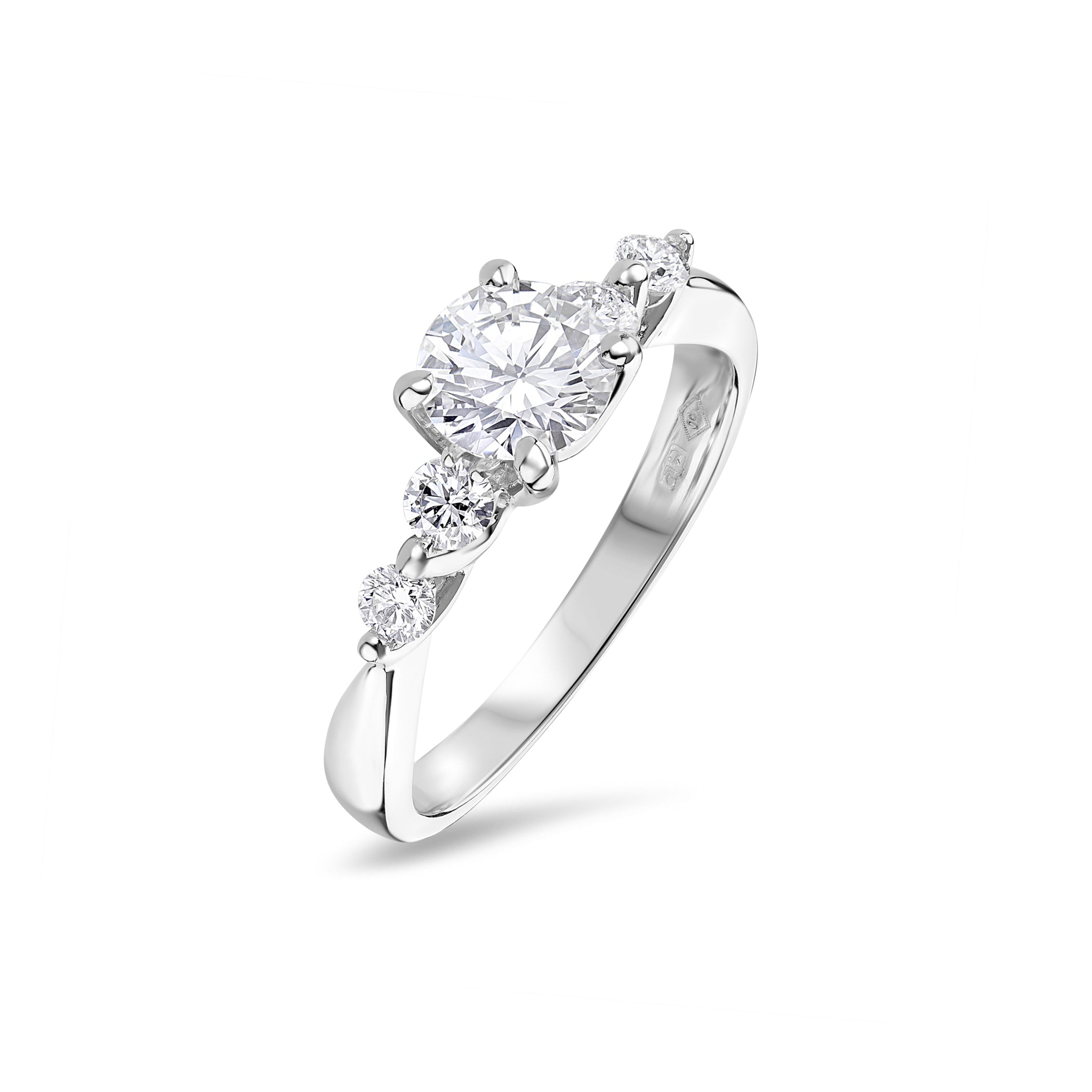 Five Stone Round Brilliant Diamond Engagement Ring