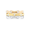 Flush Set Diamond Three Colour Eternity Stack Rings Set