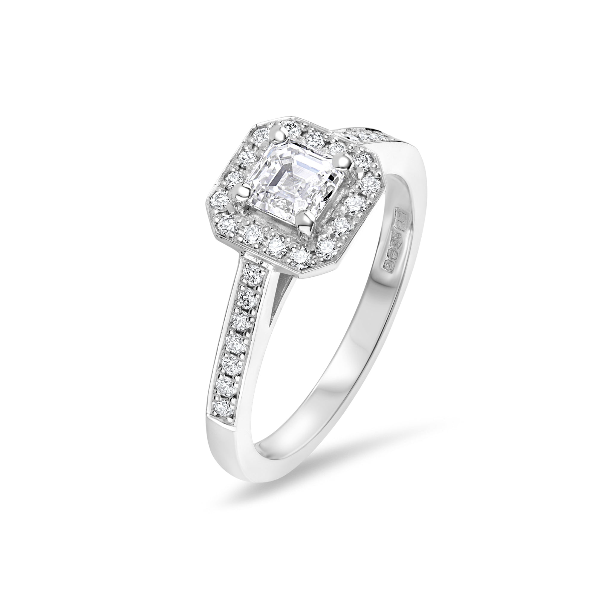 Princess Cut Diamond Halo Engagement Ring