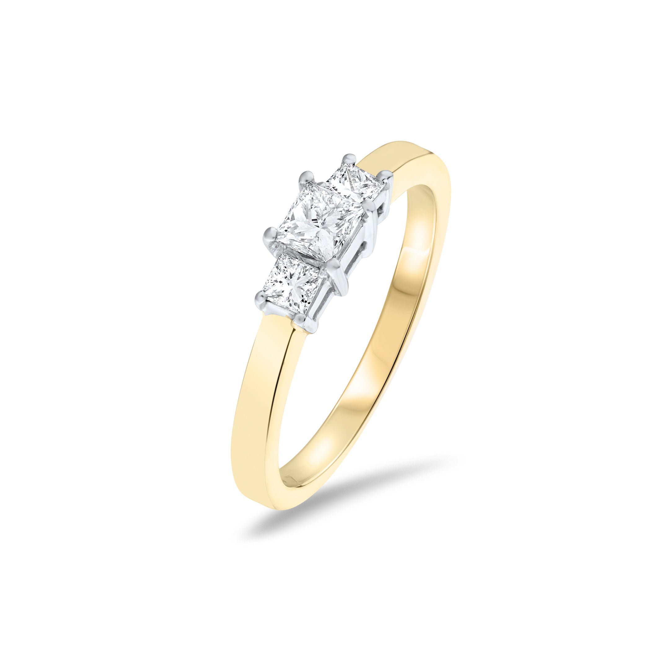 Princess Cut Diamond Trilogy Engagement Ring