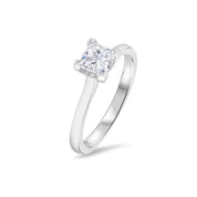 Princess Cut Platinum Solitaire Diamond Engagement Ring