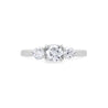 Round Brilliant Cut Diamond Trilogy Ring in Platinum