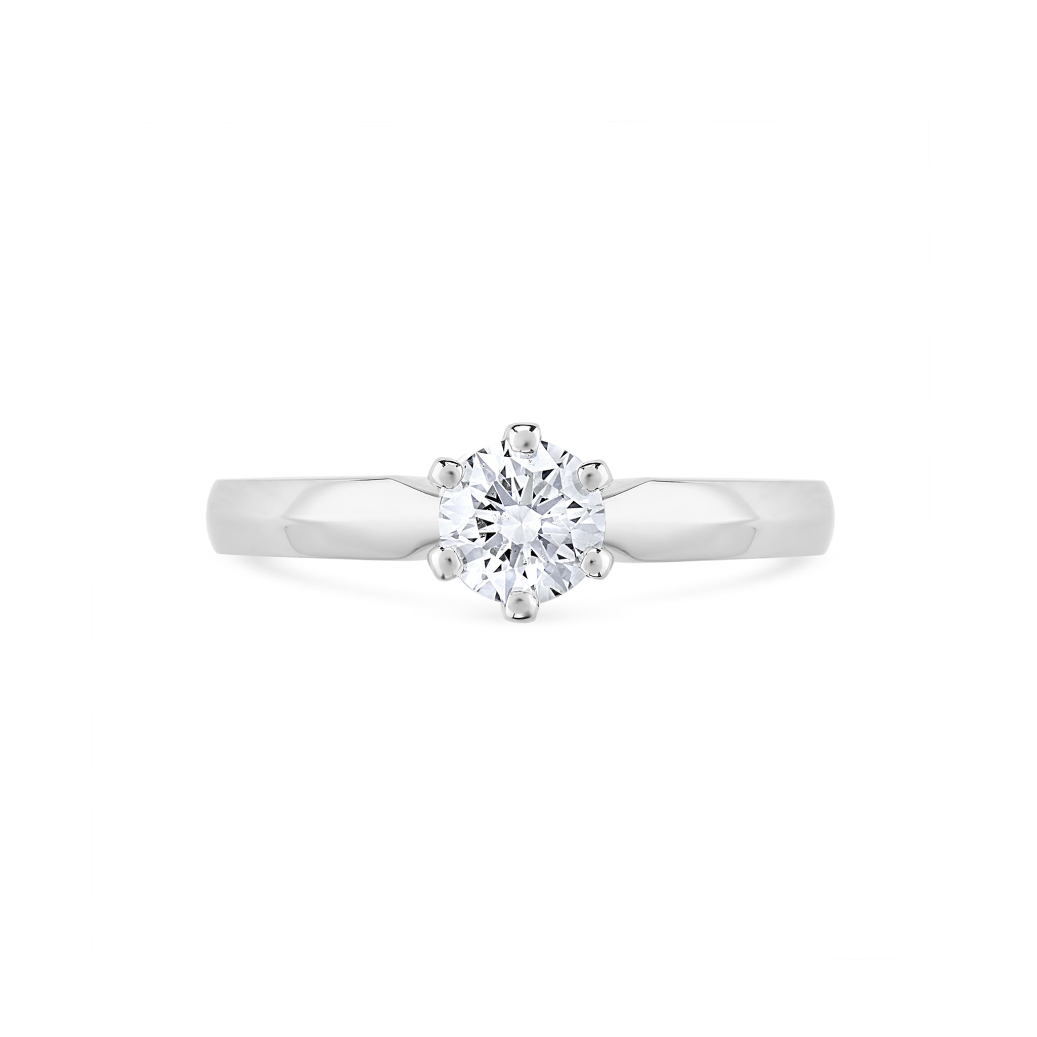 Round Brilliant Diamond Six Claw Solitaire Engagement Ring
