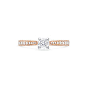 Round Brilliant Four Claw 18ct Rose Gold Diamond Engagement Ring