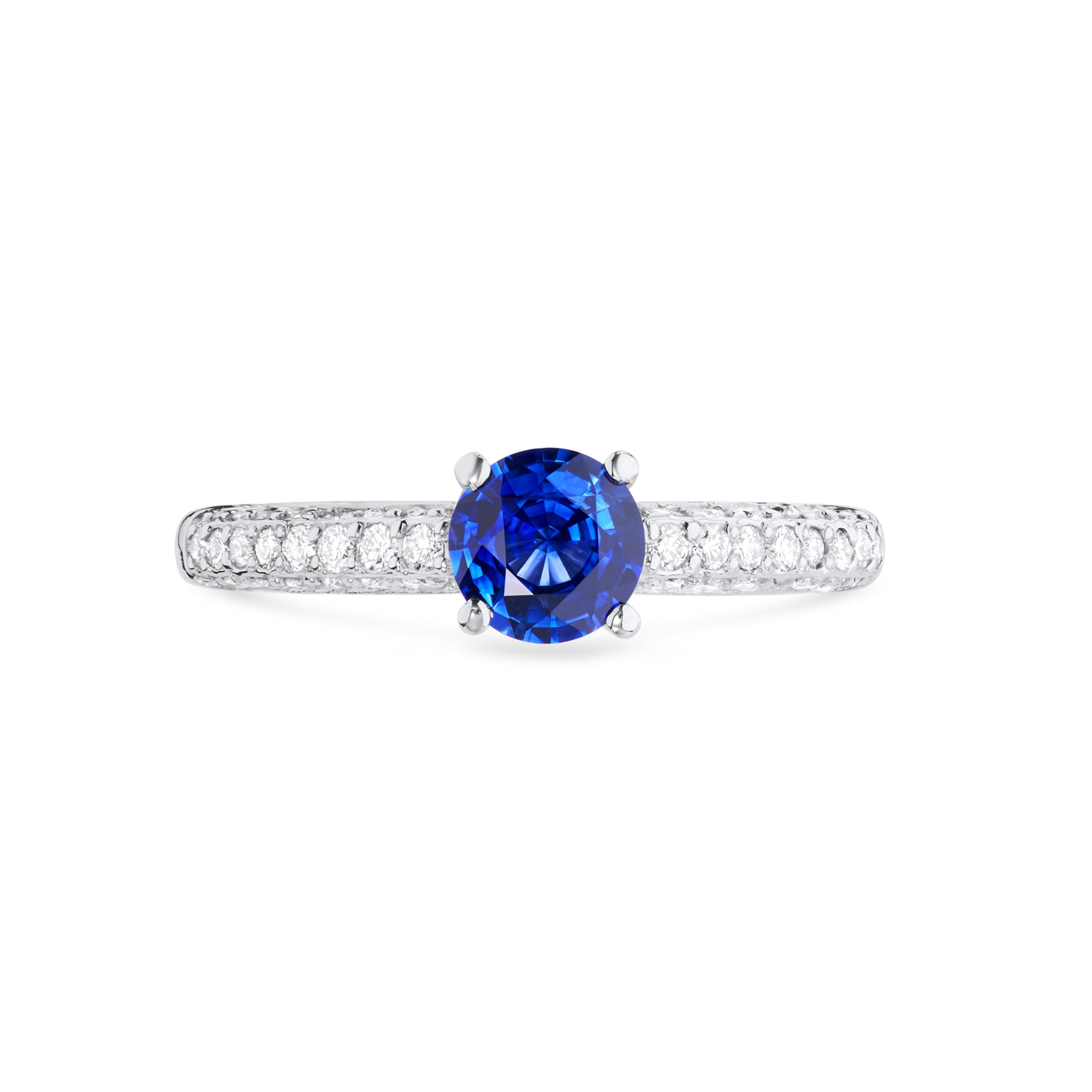 Sapphire & Diamond Solitaire Engagement Ring