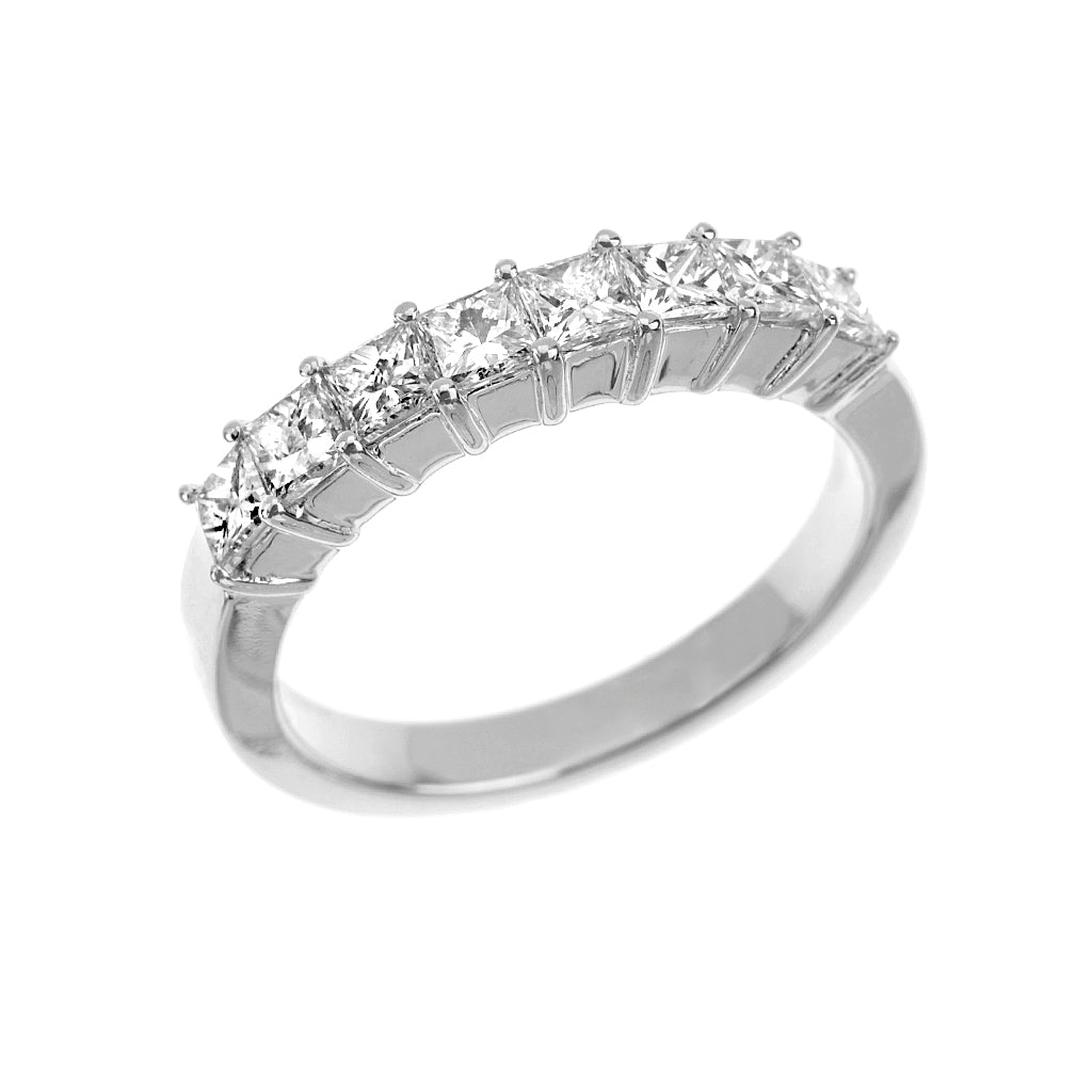 Claw Set Princess Cut Diamond Eternity Wedding Ring